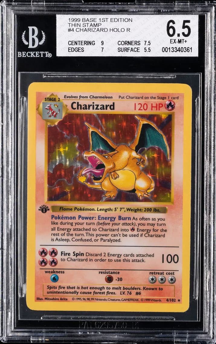 Charizard-Holo 1st Edition, Base 1st Edition, BGS 6.5