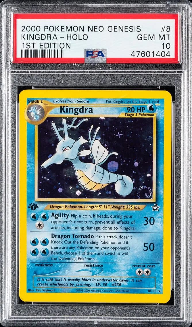 Kingdra-Holo, Neo Genesis 1st Edition, PSA 10