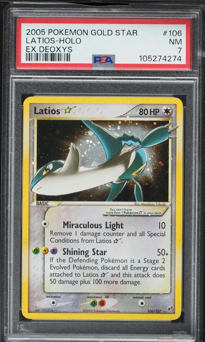 Latios-Holo, EX Deoxys, PSA 7