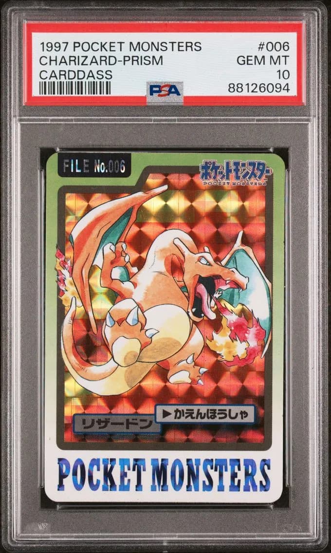 Charizard-Prism, Pocket Monsters Carddass, PSA 10
