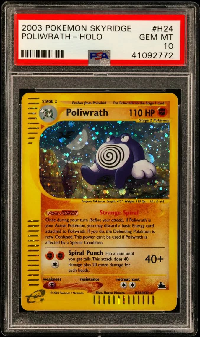 Poliwrath-Holo, Skyridge, PSA 10