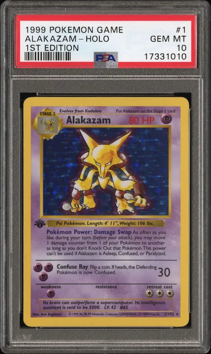 Alakazam-Holo 1st Edition, Game, PSA 10