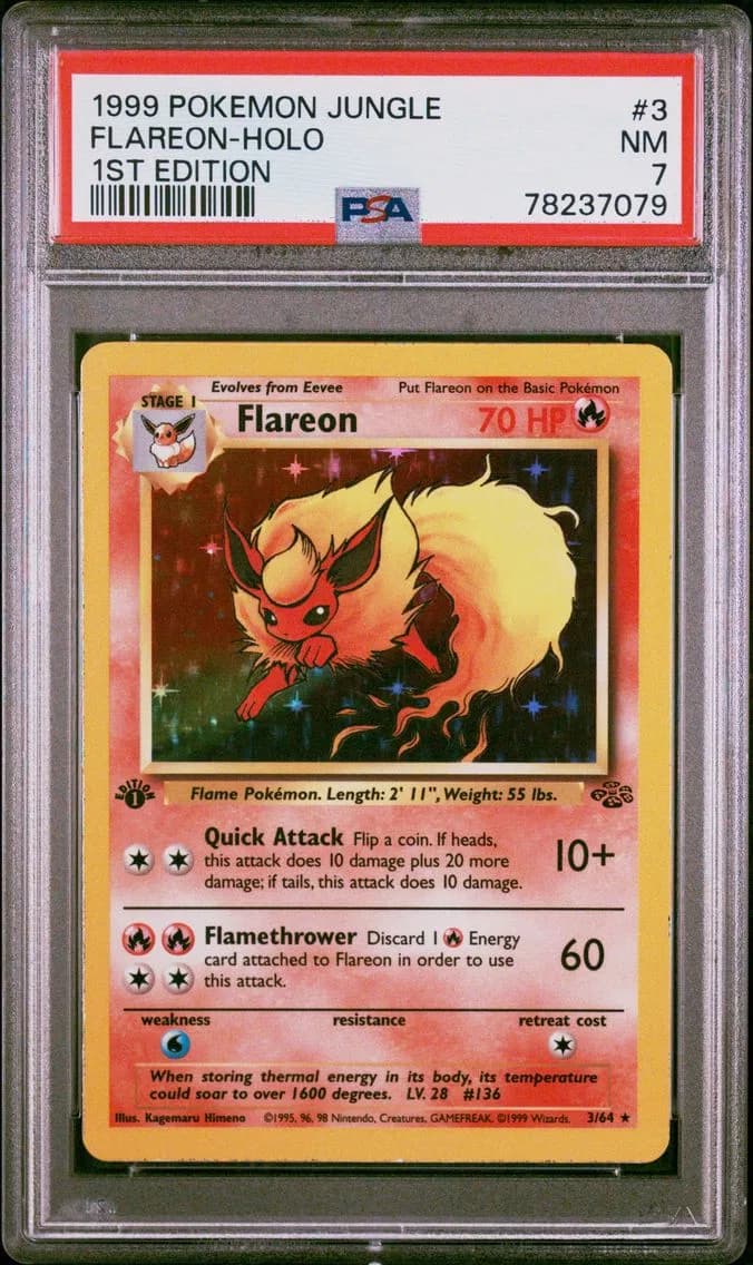 Flareon-Holo 1st Edition, Jungle, PSA 7