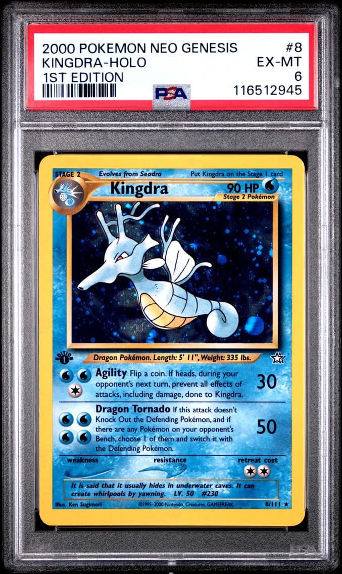 Kingdra-Holo, Neo Genesis 1st Edition, PSA 6