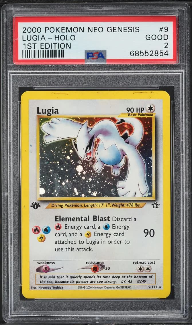 Lugia-Holo, Neo Genesis 1st Edition, PSA 2
