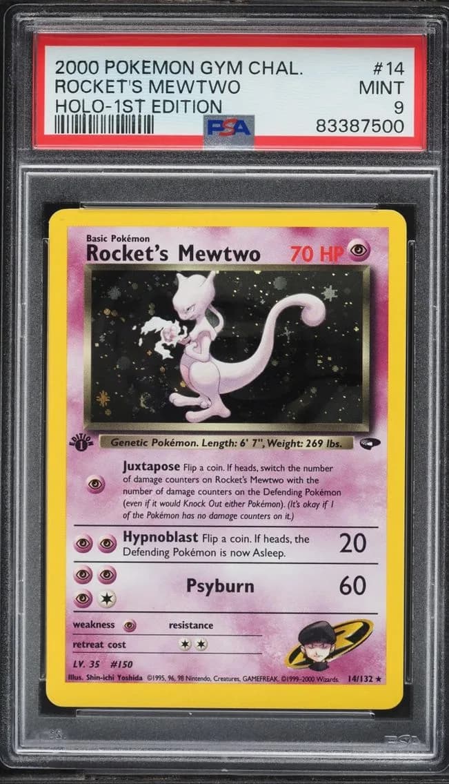 Rocket's Mewtwo, Gym Challenge, PSA 9
