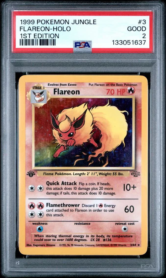 Flareon-Holo 1st Edition, Jungle, PSA 2