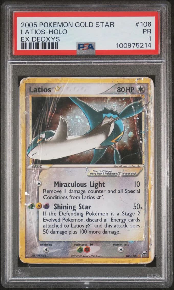 Latios-Holo Gold Star, EX Deoxys, PSA 1
