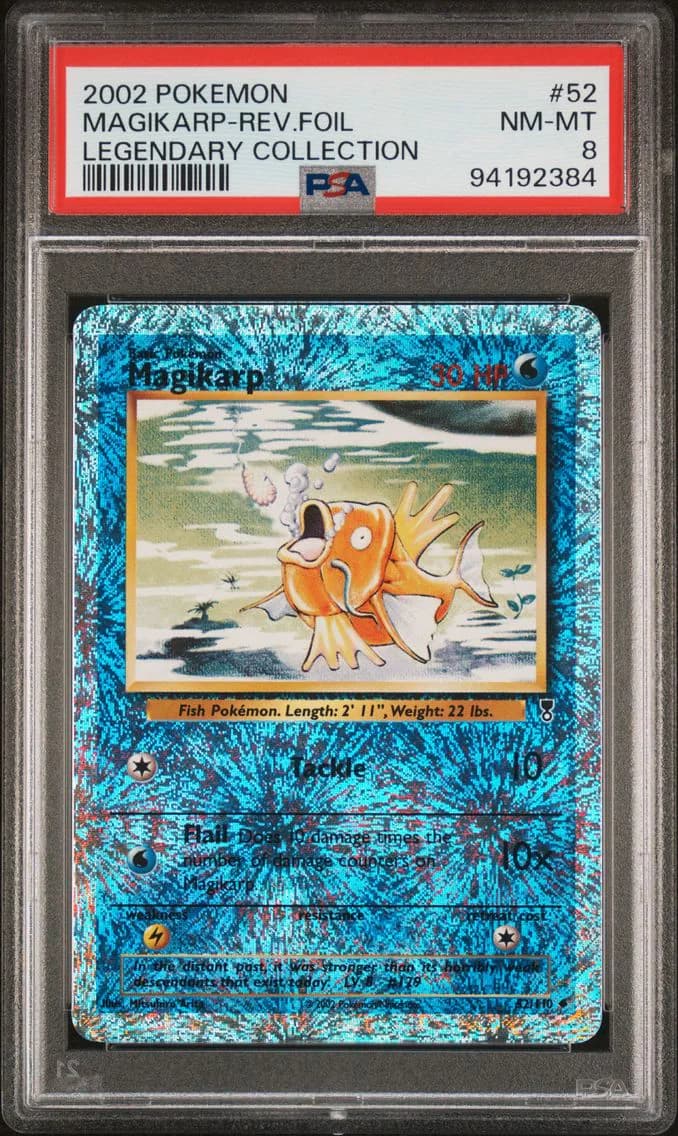 Magikarp-Reverse Foil, Legendary Collection, PSA 8